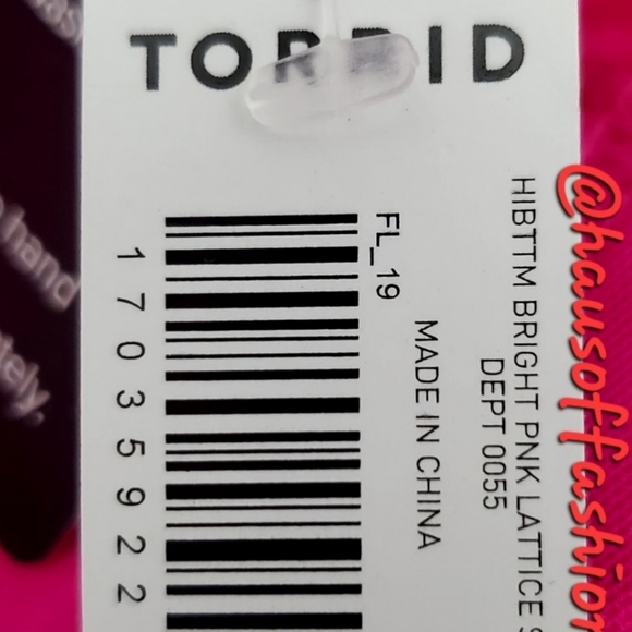 TORRID Multi Watercolor Floral Swim Top + High Waist Pink Lattice Swim B… - Picture 9 of 11